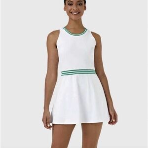 NWT Halara Everyday Cloudful Air First Place Dress In White Green - XL